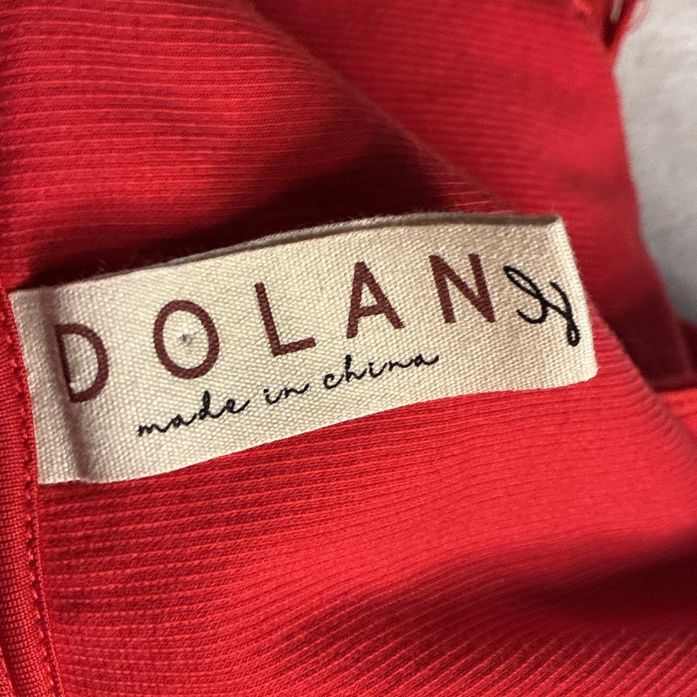 Dolan Women's Top Large Red Lace Puffy Sleeve Blouse Whimsical Romantic Feminine - Picture 9 of 9